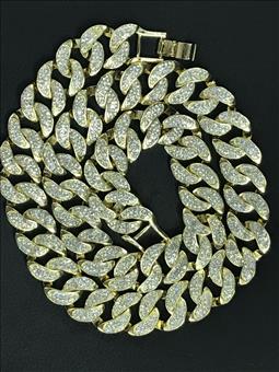 Hip Hop micro pave CZ lab created diamond Miami Cuban link chain