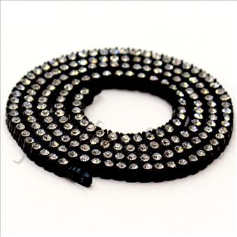 Hip Hop Fashion One Row Necklace in Black Plating & White Stone