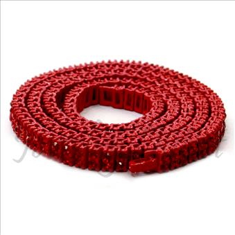 Hip Hop Fashion Two Row Necklace in Red Plating With Red Stone