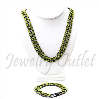 Hip Hop Fashion Cuban Stylish Chain With Bracelet 
30 Inch Chian & 8 Inch Bracelet