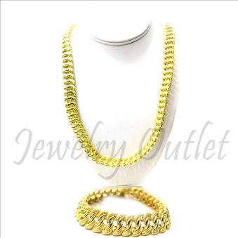 Hip Hop Fashion Diamond Cut Cuban Stylish Chain With Diamond Cut Cuban Bracelet 30 Inch Chian & 8 Inch Bracelet