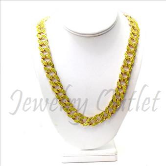 Hip Hop Fashion Cuban Color Stone Chain With 30 Inch