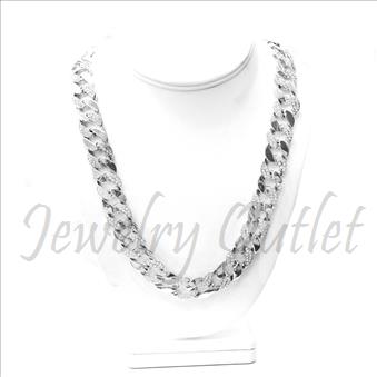 Hip Hop Fashion Cuban Chain With Half Stone 30 Inch