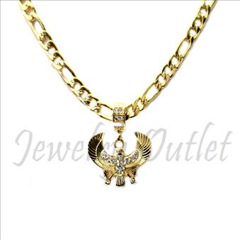 Hip Hop Fashion Necklace and pendant Set With 24 Inch Figaro Chain