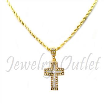Hip Hop Fashion Necklace and pendant Set With 24 Inch Rope Chain