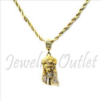 Hip Hop Fashion Necklace and pendant Set With 24 Inch Rope Chain
