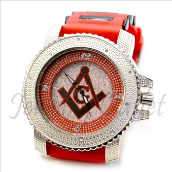 Hip Hop Fashion bling eyes Watch With Red Jelly Band Water Resistant and Stainless Steel Back Cover
