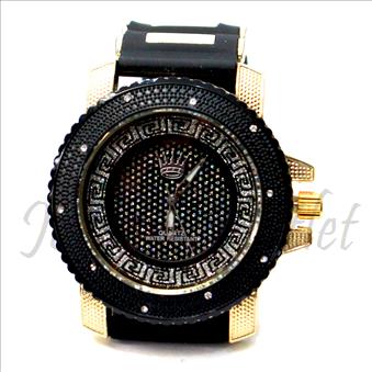 Hip Hop Fashion bling eyes Watch With Black Jelly Band Water Resistant and Stainless Steel Back Cover