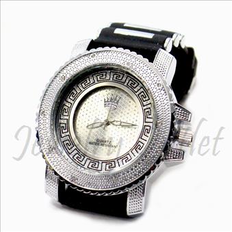 Hip Hop Fashion bling eyes Watch With Black Jelly Band Water Resistant and Stainless Steel Back Cover