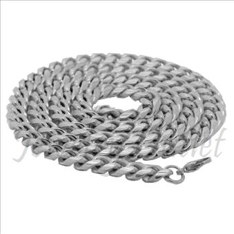 Stainless Steel Mens Miami Cuban Chain Necklace 08MM With 24  Inch