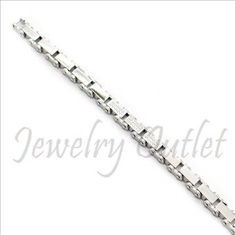 Stainless Steel Mens Bracelets With CZ