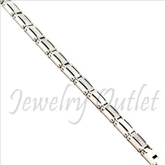 Stainless Steel Mens Bracelets With CZ