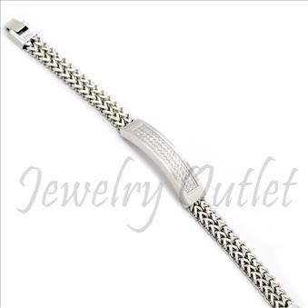 Stainless Steel Mens Bracelets With CZ