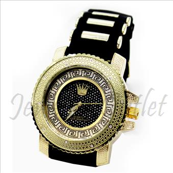 Hip Hop Fashion bling eyes Watch With Black Jelly Band Water Resistant and Stainless Steel Back Cover