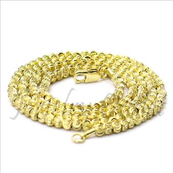Hip Hop Fashion Brass Moon Cut Necklace Chain & Gold Plating. 30 Inch And 3mm