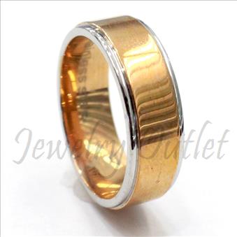 Stainless Steel Comfort Fit Band With Two Tone