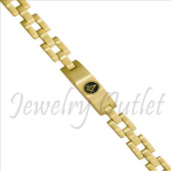 Stainless Steel Masonic Mens Bracelets Gold Plated