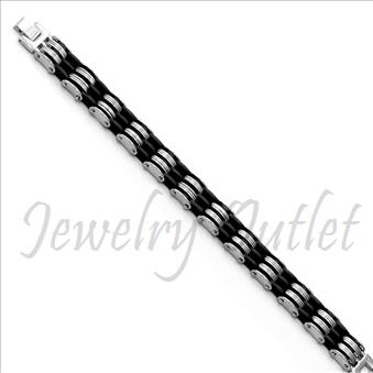 Stainless Steel Mens Bracelets In Black & Silver Plating