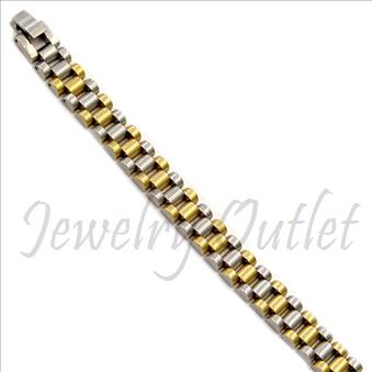 Stainless Steel Men's Bracelets In Yellow & Silver Plating