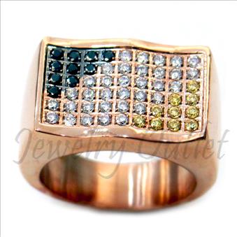 Stainless Steel Mens Ring With Cubic Zirconia