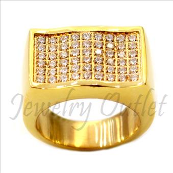 Stainless Steel Mens Ring With Cubic Zirconia