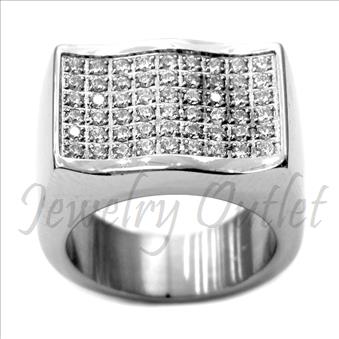 Stainless Steel Mens Ring With Cubic Zirconia