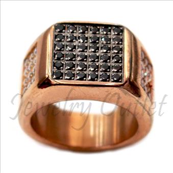 Stainless Steel Mens Ring With Cubic Zirconia