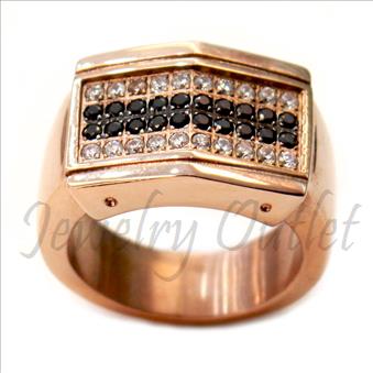 Stainless Steel Mens Ring With Cubic Zirconia