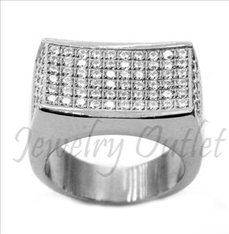 Stainless Steel Mens Ring With Cubic Zirconia