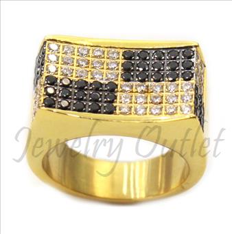 Stainless Steel Mens Ring With Cubic Zirconia