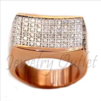 Stainless Steel Mens Ring With Cubic Zirconia