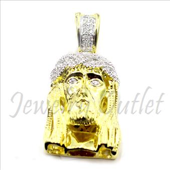 Exclusive Jesus Face Pendant With Cubic Zirconia Pendant Size 1.8 Inch