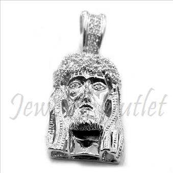 Exclusive Jesus Face Pendant With Cubic Zirconia Pendant Size 1.8 Inch