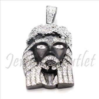 Exclusive Jesus Face Pendant With Cubic Zirconia Pendant Size 1.5 Inch