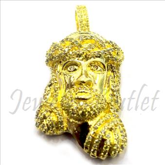 Exclusive Jesus Face Pendant With Cubic Zirconia Pendant Size 1.5 Inch