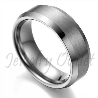 Tungsten Carbide Brushed & Polished Band