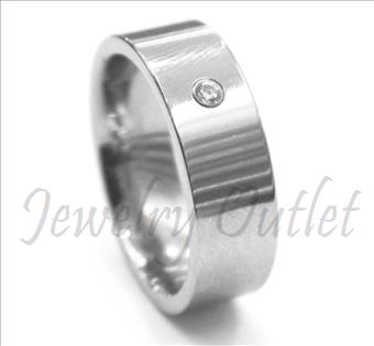 Tungsten Carbide Mens Ring With stone & Comfort Fit