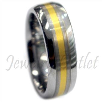 Tungsten Carbide Mens Ring Beveled Edges & Comfort Fit Ring