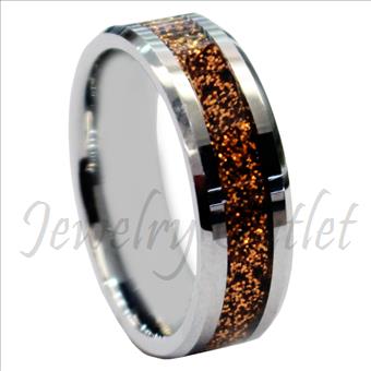 Tungsten Carbide Mens Ring Beveled Edges & Comfort Fit Ring