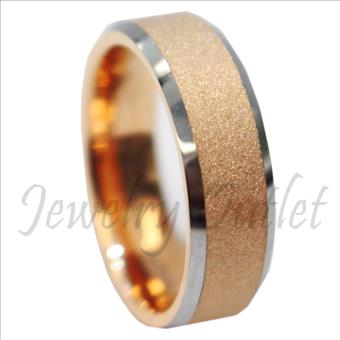 Tungsten Carbide Mens Ring Beveled Edges & Comfort Fit Ring