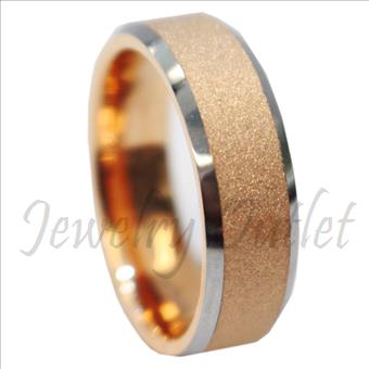 Tungsten Carbide Mens Ring Beveled Edges & Comfort Fit Ring