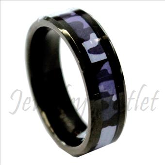 Tungsten Carbide Mens Ring Beveled Edges & Comfort Fit Ring