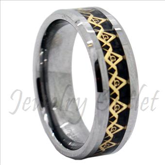 Tungsten Carbide gold plated ring