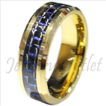 Tungsten Carbide ring with carbon fiber Inlay